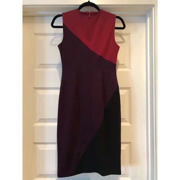 Calvin Klein asymmetric color block business dress - Picture 2 of 3